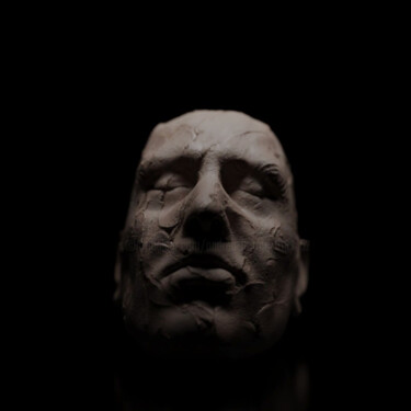 Digitale Kunst getiteld "Clay Head 4" door Andrea Botton, Origineel Kunstwerk, 3D-modellering