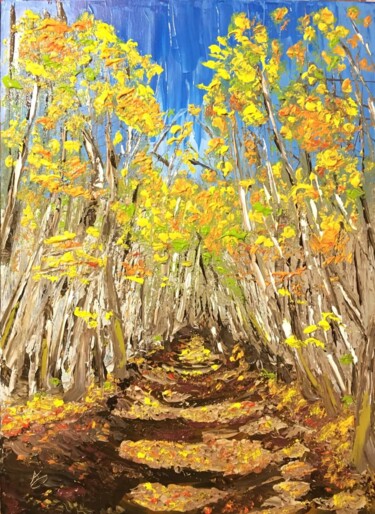 Painting titled "Scivola l'autunno" by Andrea Corbino (Botai), Original Artwork, Acrylic