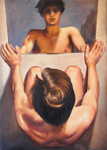 Pittura intitolato "NARCISO" da Andrea Esposito, Opera d'arte originale, Olio