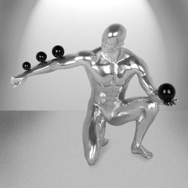 Rzeźba zatytułowany „Juggler (Silver lea…” autorstwa Andrea Giorgi, Oryginalna praca, Żywica