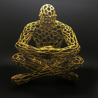 제목이 "THINKER (gold)"인 조형물 Andrea Giorgi로, 원작, 플라스틱