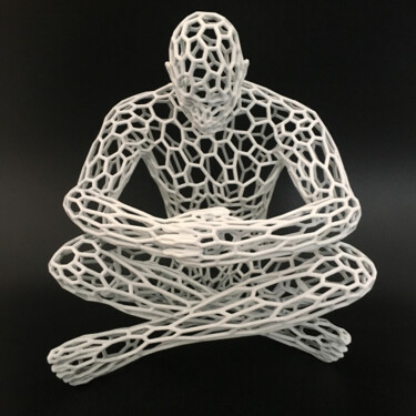 Skulptur mit dem Titel "THINKER (white)" von Andrea Giorgi, Original-Kunstwerk, Kunststoff