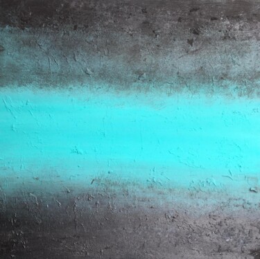 Painting titled "Black-Turquoise" by Andrea Schwarz, Original Artwork, Acrylic