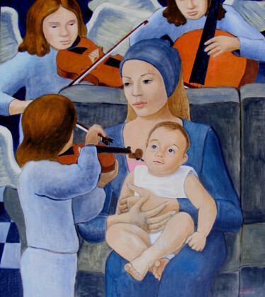 Pintura intitulada "MADONNA WITH CHILD…" por Andrea Vandoni, Obras de arte originais