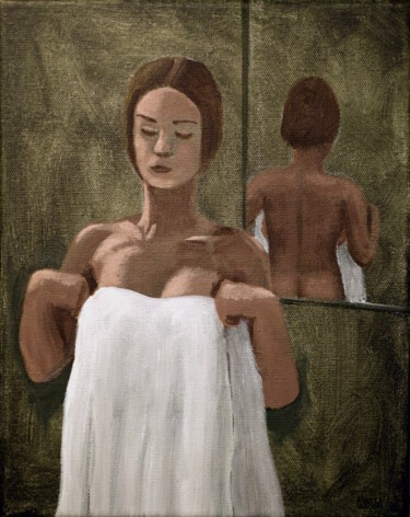 Painting titled "THE MIRROR" by Andrea Vandoni, Original Artwork, Acrylic Mounted on Wood Stretcher frame