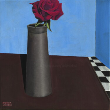 Картина под названием "Let's Put Flowers i…" - Andrea Vandoni, Подлинное произведение искусства, Акрил Установлен на Деревян…