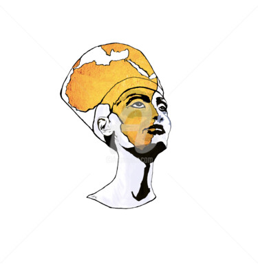 「Nefertiti queen of…」というタイトルのデジタルアーツ Andrea Falchiによって, オリジナルのアートワーク, 2Dデジタルワーク