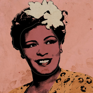 Digitale Kunst mit dem Titel "Billie Holiday" von Andrea Pisano, Original-Kunstwerk, Digitale Malerei