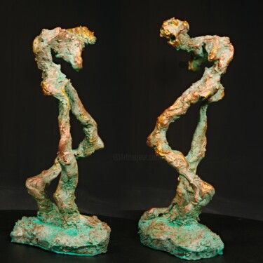 Skulptur mit dem Titel "Thanatos" von Andreas Loeschner-Gornau, Original-Kunstwerk, Metalle