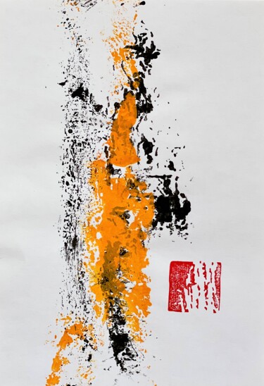 Отпечатки и Гравюры под названием "Zen auf Papier #3" - Andreas Ostermann, Подлинное произведение искусства, Монотип