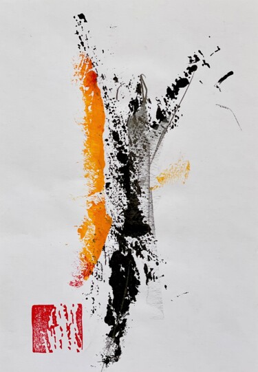 Отпечатки и Гравюры под названием "Zen auf Papier #4" - Andreas Ostermann, Подлинное произведение искусства, Монотип