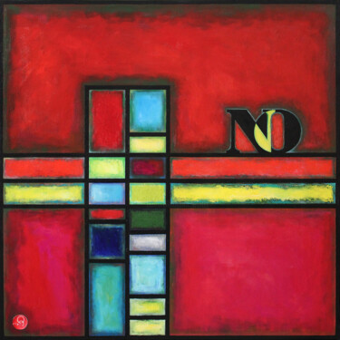Peinture intitulée "NO" par Andreas Zimmermann, Œuvre d'art originale, Huile Monté sur Carton