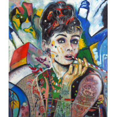 Pintura intitulada "Audrey in Murnau" por Andreas Zimmermann, Obras de arte originais, Óleo Montado em Cartão