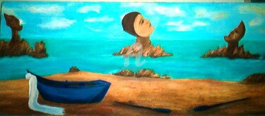 Pintura intitulada "Fantasma da Praia" por André Da Luz (luxbridge), Obras de arte originais, Óleo