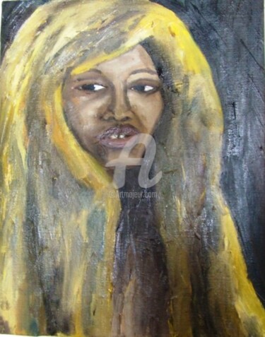 Peinture intitulée "Black Girl" par André Da Luz (luxbridge), Œuvre d'art originale