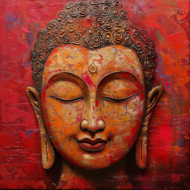 Digitale Kunst mit dem Titel "Buddha Serenity" von Andreea Dobos, Original-Kunstwerk, Digitale Malerei