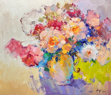 Schilderij getiteld "Bouquet" door Andrei Belaichuk, Origineel Kunstwerk, Olie