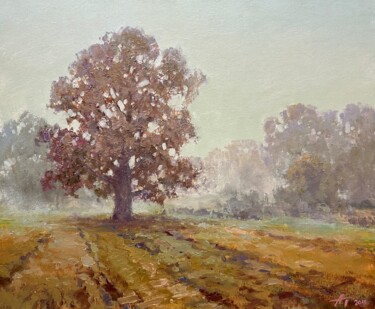 Painting titled "Foggy Morning" by Andrei Belaichuk, Original Artwork, Oil