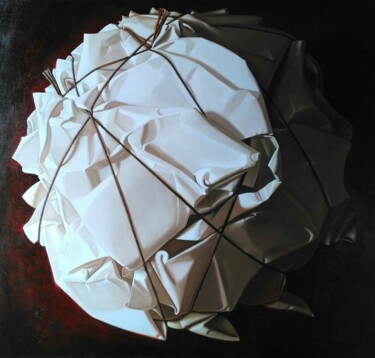 Peinture intitulée "Paper ball" par Andrei Buryak, Œuvre d'art originale, Huile