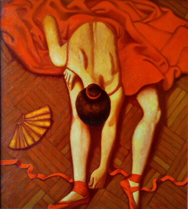 Malarstwo zatytułowany „Red Dancer” autorstwa Andrei Buryak, Oryginalna praca, Olej
