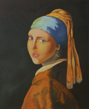 Painting titled ""Het meisje met de…" by Andrei Klenov, Original Artwork, Oil