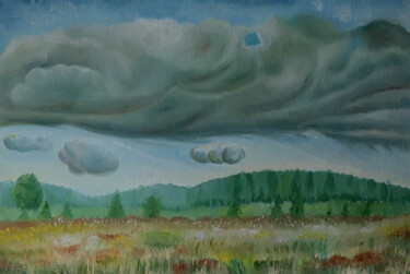 Painting titled "Clouds" by Andrei Klenov, Original Artwork, Oil