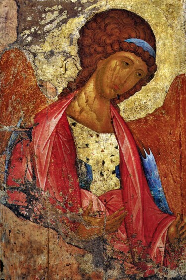 Картина под названием "Saint Michel l'Arch…" - Andreï Roublev, Подлинное произведение искусства, Масло