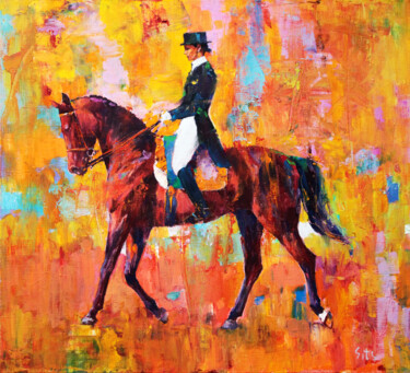 Painting titled "Olympia" by Andrei Sitsko, Original Artwork, Oil Mounted on Wood Stretcher frame