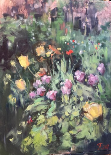 "Flowers in the cour…" başlıklı Tablo Andrei Svistunov tarafından, Orijinal sanat, Petrol