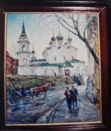 Schilderij getiteld "Москва праздничная…" door Andrei Biriukov, Origineel Kunstwerk, Olie