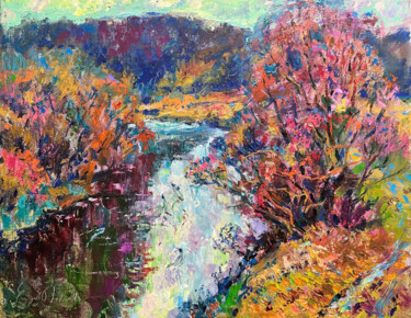 Peinture intitulée "Autumn landscape Oi…" par Andrey Chebotaru, Œuvre d'art originale, Huile