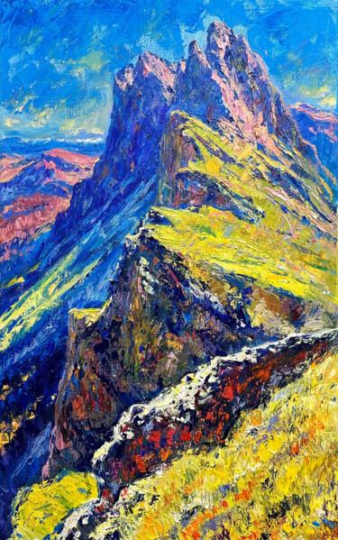 Ζωγραφική με τίτλο "Dolomite Alps Oil p…" από Andrey Chebotaru, Αυθεντικά έργα τέχνης, Λάδι