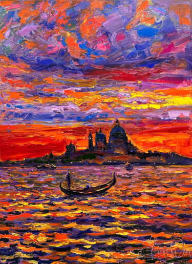 Pintura titulada "Ivening in Venice" por Andrey Chebotaru, Obra de arte original, Oleo