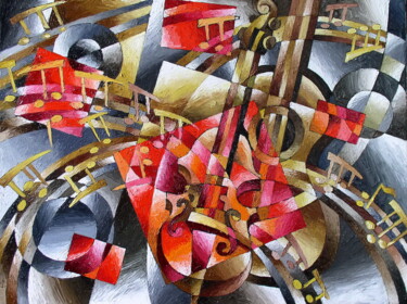 Malerei mit dem Titel "Музыкальная компози…" von Andrei Saratov, Original-Kunstwerk, Öl