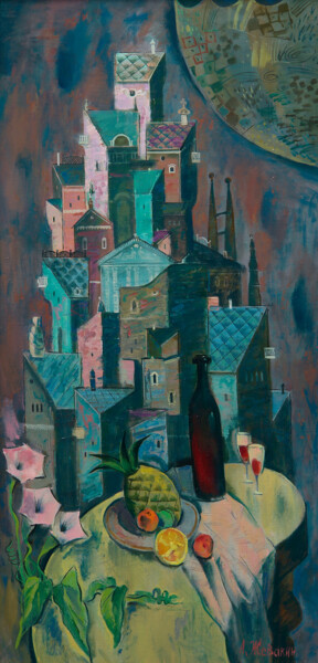 Peinture intitulée "Натюрморт "Модерн"" par Andrei Zhevakin, Œuvre d'art originale, Huile
