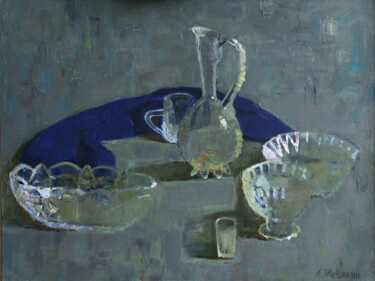 Schilderij getiteld "Хрустальная посуда" door Andrei Zhevakin, Origineel Kunstwerk, Olie