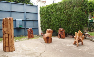 Sculpture intitulée "sculptures-bois.jpg" par André Quétard, Œuvre d'art originale, Bois