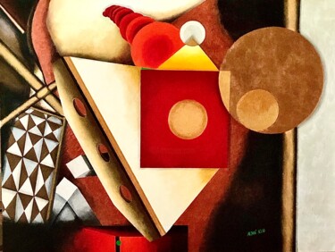 Pittura intitolato "I Failed  Geometry" da Andrew (Ana` Alu) Hollimon, Opera d'arte originale, Olio