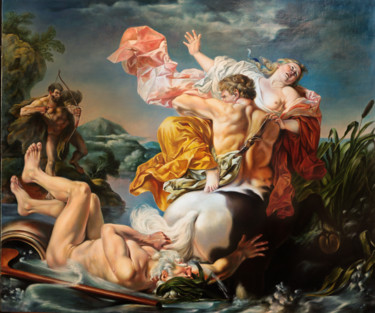 Peinture intitulée "The Abduction of De…" par Andrew Gusev, Œuvre d'art originale, Huile