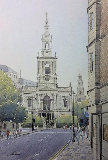 绘画 标题为“St Mary Le Strand,…” 由Andrew Lucas, 原创艺术品, 水彩
