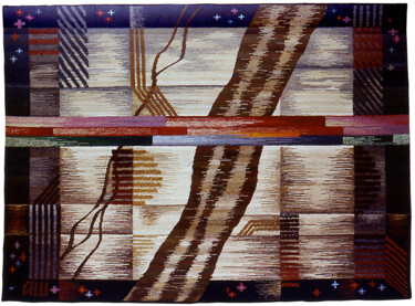 Textielkunst getiteld "Highway" door Andrew Schneider, Origineel Kunstwerk, Tapijtwerk