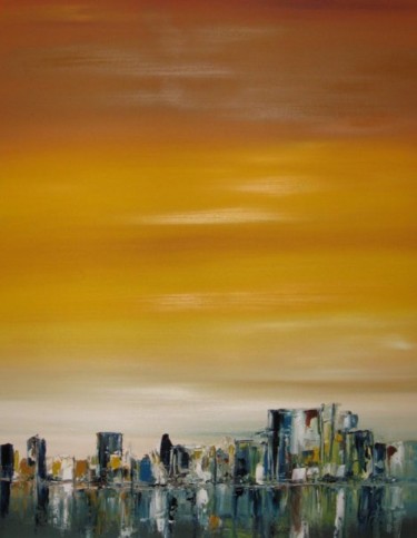 Painting titled "NY" by Maro, Original Artwork, Oil