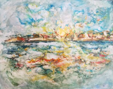 Schilderij getiteld "Mississippi (2,2020)" door Andrew Walaszek, Origineel Kunstwerk, Aquarel