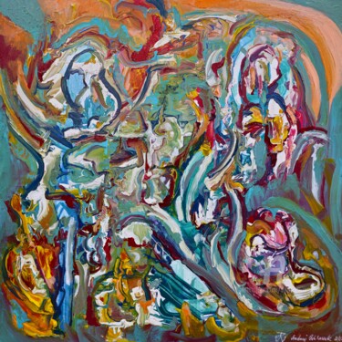 Peinture intitulée "Veil of Turmoil" par Andrew Walaszek, Œuvre d'art originale, Acrylique Monté sur Châssis en bois