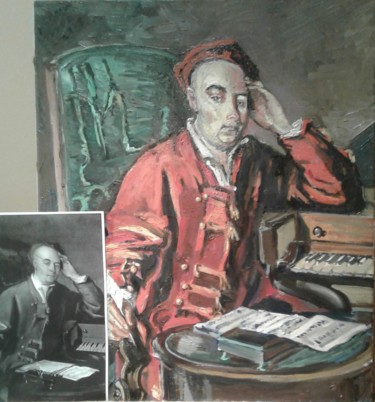 Schilderij getiteld "Portrait of George…" door Andrew Moore, Origineel Kunstwerk, Olie