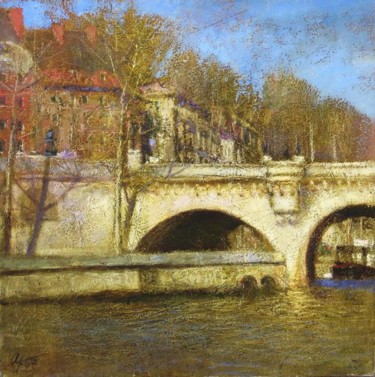 Pintura intitulada "Pont Neuf" por Andrey Aranyshev, Obras de arte originais, Óleo