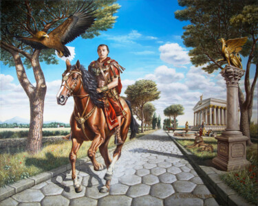 Painting titled "VIA  APPIA" by Andrey Goncharov, Original Artwork, Oil