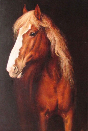 Schilderij getiteld "Light red horse" door Andrey Maysky, Origineel Kunstwerk, Olie