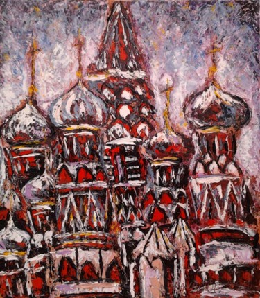 绘画 标题为“Собор в светлом” 由Андрей Сахапов, 原创艺术品, 油 安装在木质担架架上