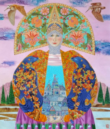 Painting titled "Seasons" by Andrey Simakov, Original Artwork, Oil